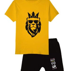 Boys & Girls Cotton Printed Tshirt And Shorts Combo